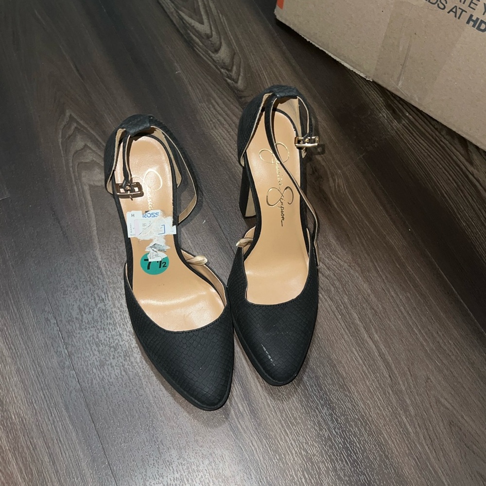 Jessica Simpson Black Slingback Heels